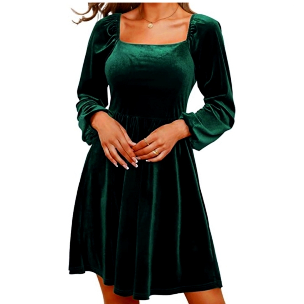 Green Velvet Holiday Dress